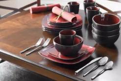 Red Soho Square 16-Piece Dinnerware Set -Cheap Home Store 320018874 7 1