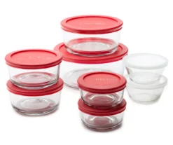 Glass Food Storage Set With Lids, 16-Piece
