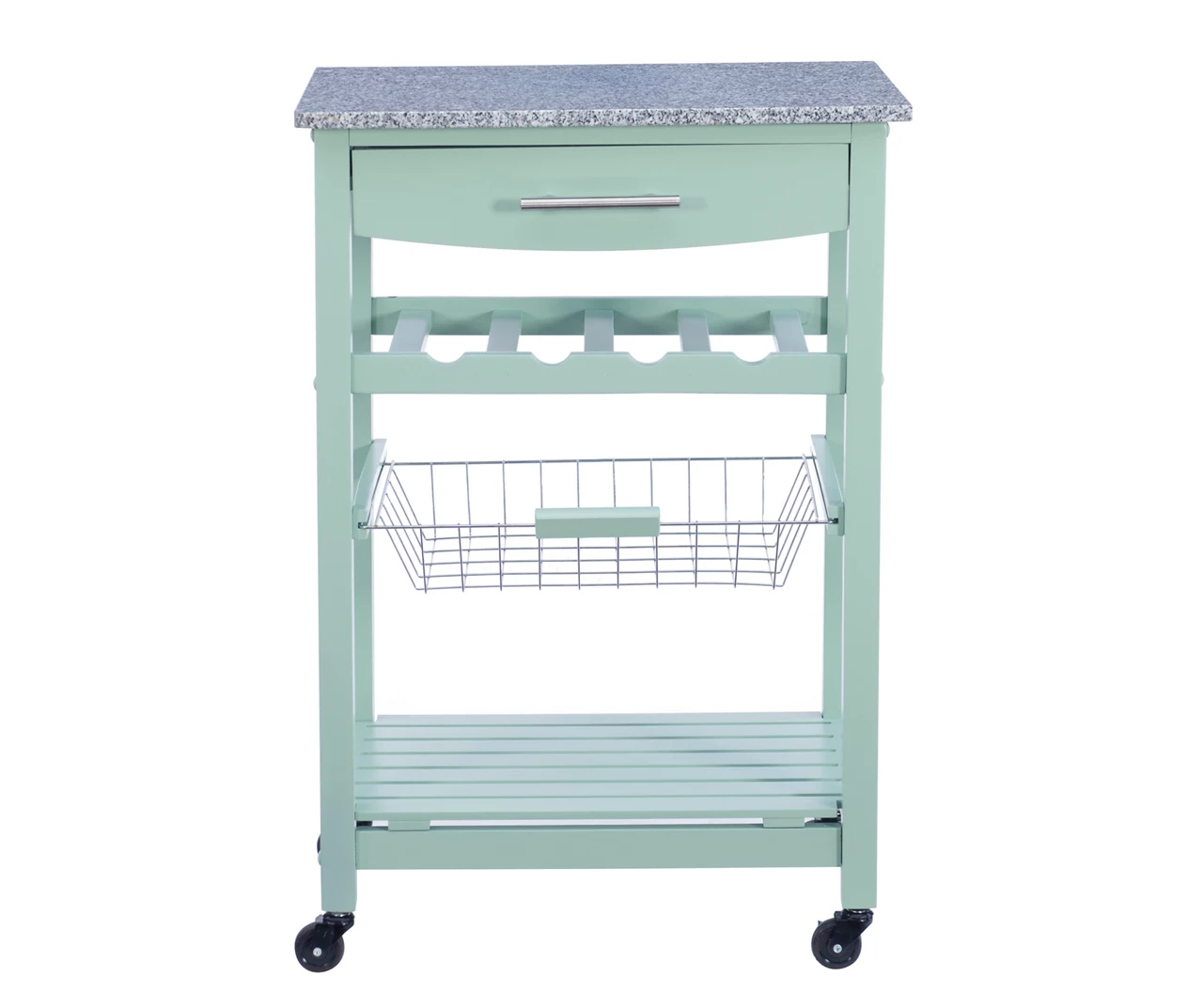 Smith Granite Top Kitchen Cart With Storage Basket 20 Smith Granite Top Kitchen Cart With Storage Basket - Image 18