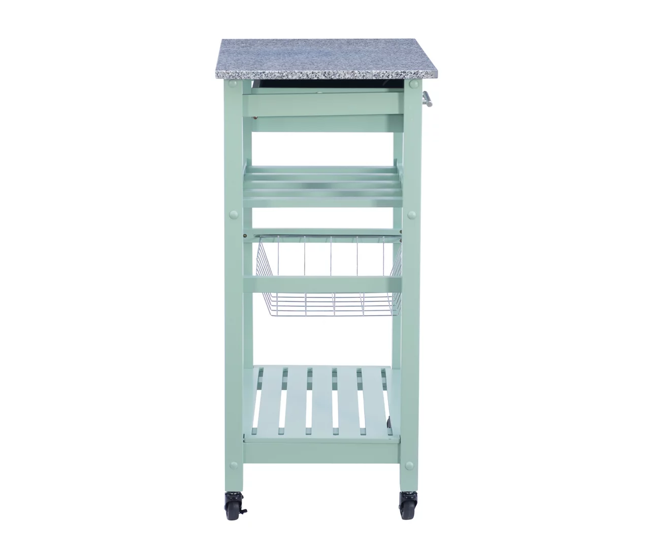 Smith Granite Top Kitchen Cart With Storage Basket 21 Smith Granite Top Kitchen Cart With Storage Basket - Image 19