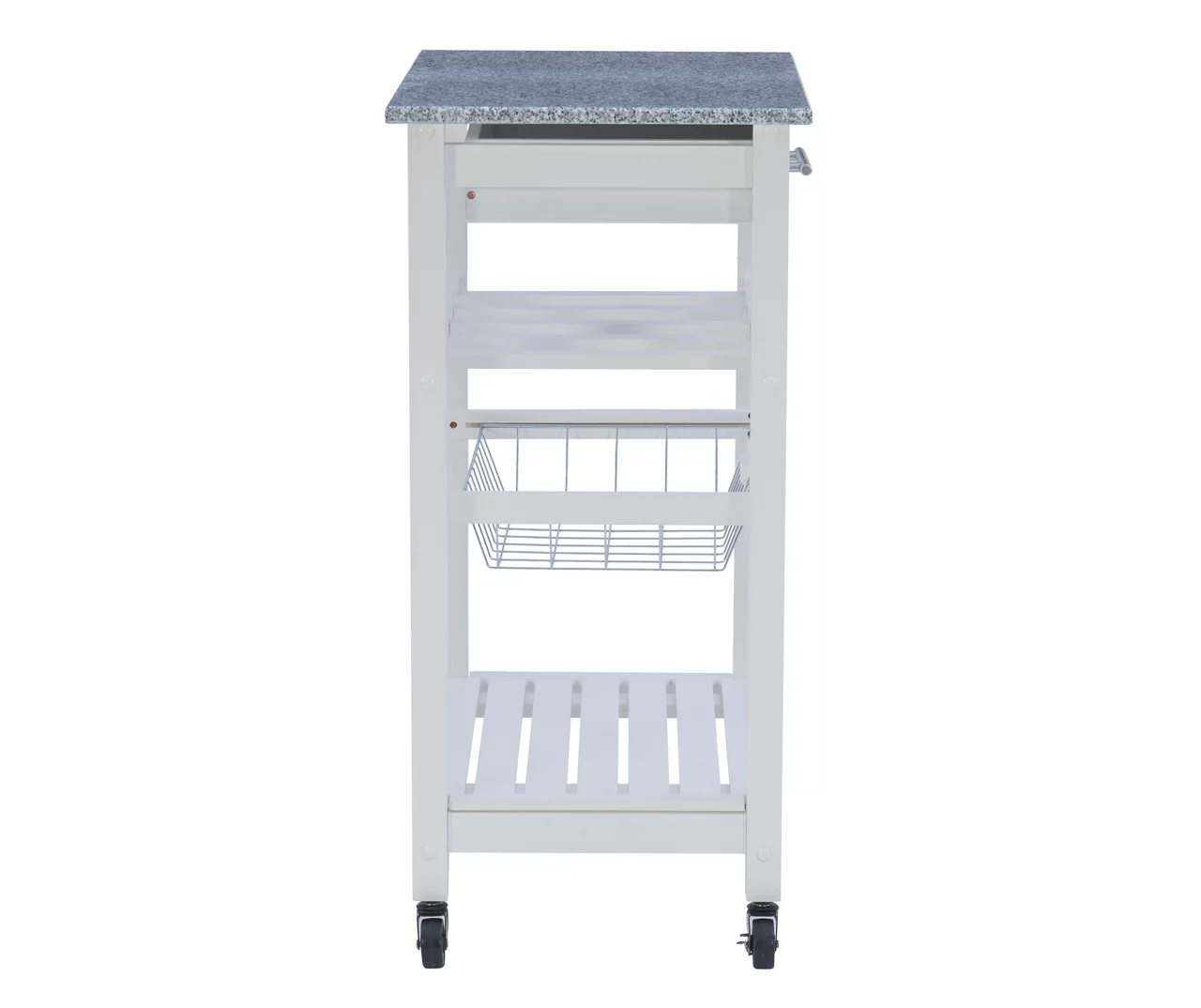 Smith Granite Top Kitchen Cart With Storage Basket 10 Smith Granite Top Kitchen Cart With Storage Basket - Image 8