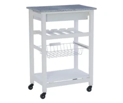 Smith Granite Top Kitchen Cart With Storage Basket 30 Smith Granite Top Kitchen Cart With Storage Basket -Cheap Home Store 810389661 A0 4