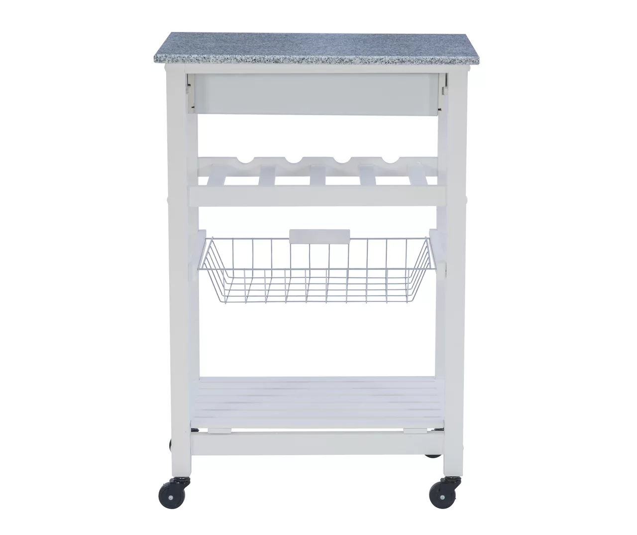 Smith Granite Top Kitchen Cart With Storage Basket 12 Smith Granite Top Kitchen Cart With Storage Basket - Image 10