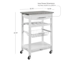 Smith Granite Top Kitchen Cart With Storage Basket 34 Smith Granite Top Kitchen Cart With Storage Basket -Cheap Home Store 810389661 A8
