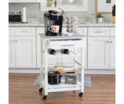 Smith Granite Top Kitchen Cart With Storage Basket 35 Smith Granite Top Kitchen Cart With Storage Basket -Cheap Home Store 810389661 B8