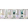 Radiance White Pearl 4-Piece Blue Luster Stemless Wine Glass Set -Cheap Home Store 810414091