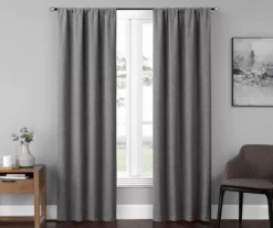 Anya Gray Blackout Rod Pocket Curtain Panel Pair, (84")