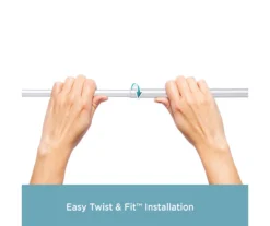 Brushed Nickel Nicholas Twist & Fit No Tools Tension Window Curtain Rod, (48" - 86") 12 Brushed Nickel Nicholas Twist & Fit No Tools Tension Window Curtain Rod, (48" - 86") -Cheap Home Store 810453781 5