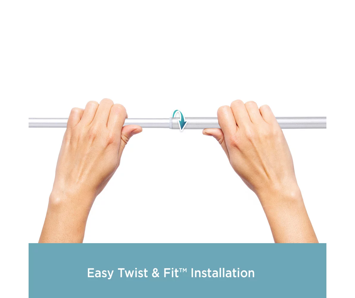 Brushed Nickel Nicholas Twist & Fit No Tools Tension Window Curtain Rod, (48" - 86") 7 Brushed Nickel Nicholas Twist & Fit No Tools Tension Window Curtain Rod, (48" - 86") - Image 5