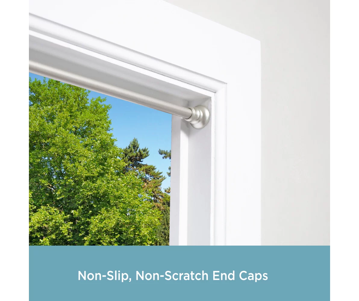 Brushed Nickel Nicholas Twist & Fit No Tools Tension Window Curtain Rod, (48" - 86") 8 Brushed Nickel Nicholas Twist & Fit No Tools Tension Window Curtain Rod, (48" - 86") - Image 6