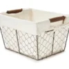 Small Chicken Wire Basket With Linen Liner