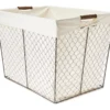 Chicken Wire Floor Bin With Linen Liner -Cheap Home Store 810456331