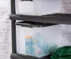 Gray 50-Quart Storage Shelf Tote -Cheap Home Store 810463790 3