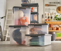 Gray 50-Quart Storage Shelf Tote -Cheap Home Store 810463801 810463790