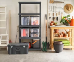 Gray 50-Quart Storage Shelf Tote -Cheap Home Store 810463801 810463790 810463789 810463802