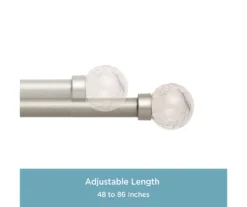 Caris Crackle Pewter Standard Decorative Window Curtain Rod, (48" - 86") -Cheap Home Store 810466068 4