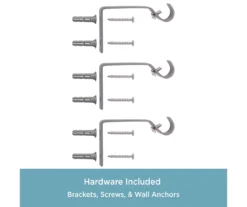 Caris Crackle Pewter Standard Decorative Window Curtain Rod, (48" - 86") -Cheap Home Store 810466068 5