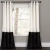 Prima Velvet Color Block White & Black Room-Darkening Grommet Curtain Panel Pair, (84") -Cheap Home Store 810468129