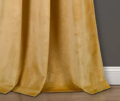 Prima Velvet Yellow Room-Darkening Grommet Curtain Panel Pair, (84") 11 Prima Velvet Yellow Room-Darkening Grommet Curtain Panel Pair, (84") -Cheap Home Store 810468176 2