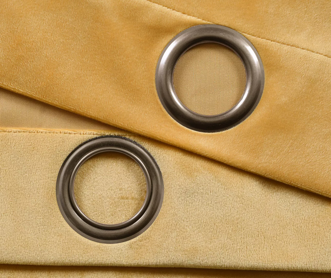 Prima Velvet Yellow Room-Darkening Grommet Curtain Panel Pair, (84") 6 Prima Velvet Yellow Room-Darkening Grommet Curtain Panel Pair, (84") - Image 4