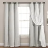 Lush Light Gray Blackout Grommet Curtain Panel Pair With Sheer Overlay, (84") 2 Lush Light Gray Blackout Grommet Curtain Panel Pair With Sheer Overlay, (84") -Cheap Home Store 810468193