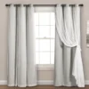 Lush Light Gray Blackout Grommet Curtain Panel Pair With Sheer Overlay, (95") 2 Lush Light Gray Blackout Grommet Curtain Panel Pair With Sheer Overlay, (95") -Cheap Home Store 810468194