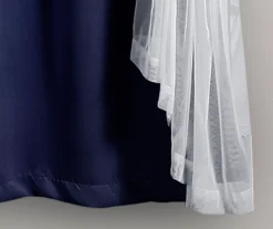 Lush Navy Blackout Grommet Curtain Panel Pair With Sheer Overlay, (63") -Cheap Home Store 810468195 5