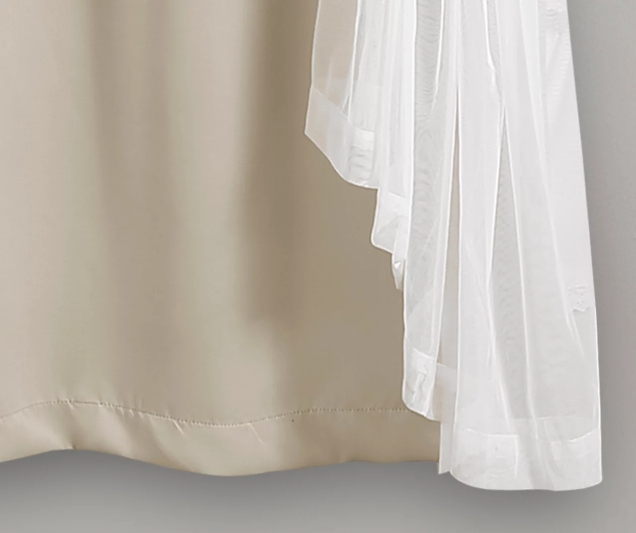 Lush Wheat Blackout Grommet Curtain Panel Pair With Sheer Overlay, (63") 8 Lush Wheat Blackout Grommet Curtain Panel Pair With Sheer Overlay, (63") - Image 6