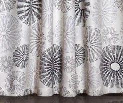 Circles Charcoal & Gray Room-Darkening Rod Pocket Curtain Panel Pair, (84") -Cheap Home Store 810468214 2