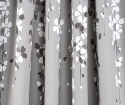 Weeping Flowers Gray Room-Darkening Rod Pocket Curtain Panel Pair, (95") -Cheap Home Store 810468234 2