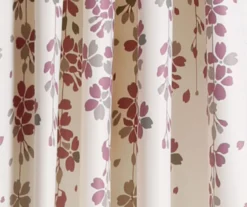 Weeping Flowers Purple & Gray Room-Darkening Rod Pocket Curtain Panel Pair, (84") -Cheap Home Store 810468241 2