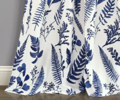 Devonia Allover White & Navy Floral Room-Darkening Rod Pocket Curtain Panel Pair, (84") -Cheap Home Store 810468320 3