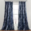 Forest Navy Room-Darkening Rod Pocket Curtain Panel Pair, (95") 1 Forest Navy Room-Darkening Rod Pocket Curtain Panel Pair, (95") -Cheap Home Store 810468406