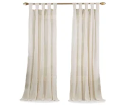 Priya Natural Semi-Sheer Tab Top Curtain Panel, (84") -Cheap Home Store 810474071 4