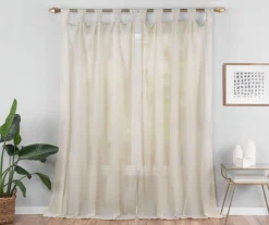 Priya Natural Semi-Sheer Tab Top Curtain Panel, (84") -Cheap Home Store 810474071 5