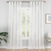 Priya White Semi-Sheer Tab Top Curtain Panel, (95") -Cheap Home Store 810474128 1