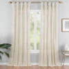 Priya Natural Semi-Sheer Tab Top Curtain Panel, (63") -Cheap Home Store 810474130 1 1