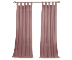 Priya Dark Rose Semi-Sheer Tab Top Curtain Panel, (63") -Cheap Home Store 810474133 4