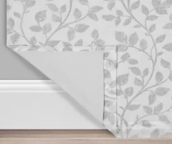 Nora Botanical White Blackout Rod Pocket Curtain Panel, (63") -Cheap Home Store 810475047 3