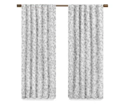 Nora Botanical White Blackout Rod Pocket Curtain Panel, (63") -Cheap Home Store 810475047 4