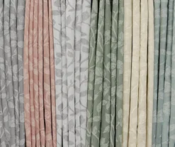 Nora Botanical White Blackout Rod Pocket Curtain Panel, (63") -Cheap Home Store 810475047 7