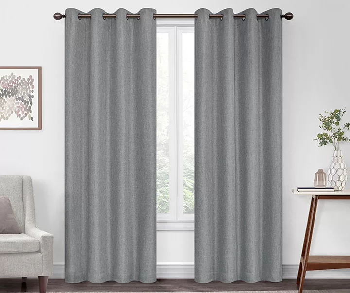 Kira Gray Blackout Grommet Curtain Panel, (108") 3 Kira Gray Blackout Grommet Curtain Panel, (108")