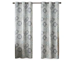 Martina Medallion Blue Blackout Grommet Curtain Panel, (108") -Cheap Home Store 810475131 4
