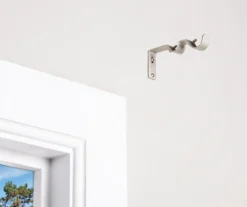 Brushed Nickel Adjustable Double Curtain Rod Brackets, 2-Pack -Cheap Home Store 810489230 2