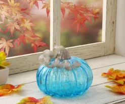 5" Blue Speckled Glass Pumpkin 10 5" Blue Speckled Glass Pumpkin -Cheap Home Store 810491578 A0 2