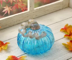 5" Blue Speckled Glass Pumpkin 9 5" Blue Speckled Glass Pumpkin -Cheap Home Store 810491578 A0 3