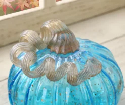 5" Blue Speckled Glass Pumpkin 11 5" Blue Speckled Glass Pumpkin -Cheap Home Store 810491578 A0 4