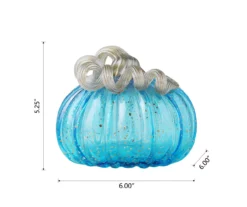 5" Blue Speckled Glass Pumpkin 13 5" Blue Speckled Glass Pumpkin -Cheap Home Store 810491578 A0 6