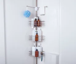 Brushed Nickel 4-Way Adjustable Corner Pole Caddy -Cheap Home Store 810504133 11