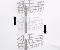 Brushed Nickel 4-Way Adjustable Corner Pole Caddy -Cheap Home Store 810504133 5